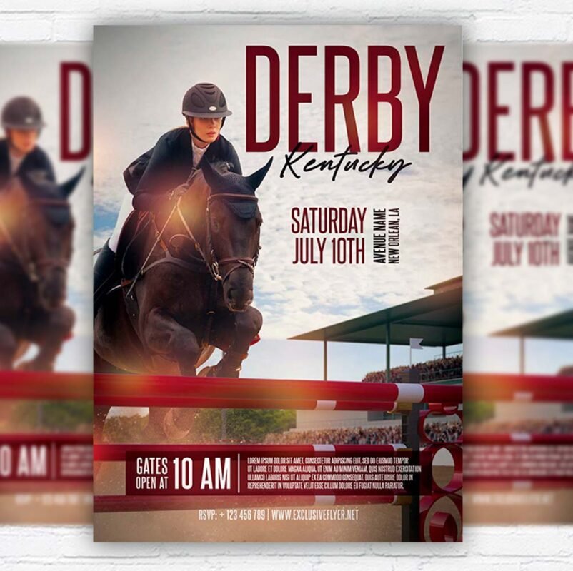 Download Derby Day Flyer PSD Template ExclusiveFlyer
