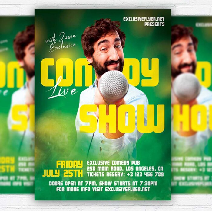 Download Live Comedy Show - Flyer PSD Template | ExclusiveFlyer