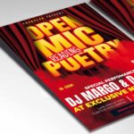Download Mic Poetry Card Printable PSD Template 2