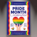 Download Pride Month Celebration Card Printable PSD Template 1