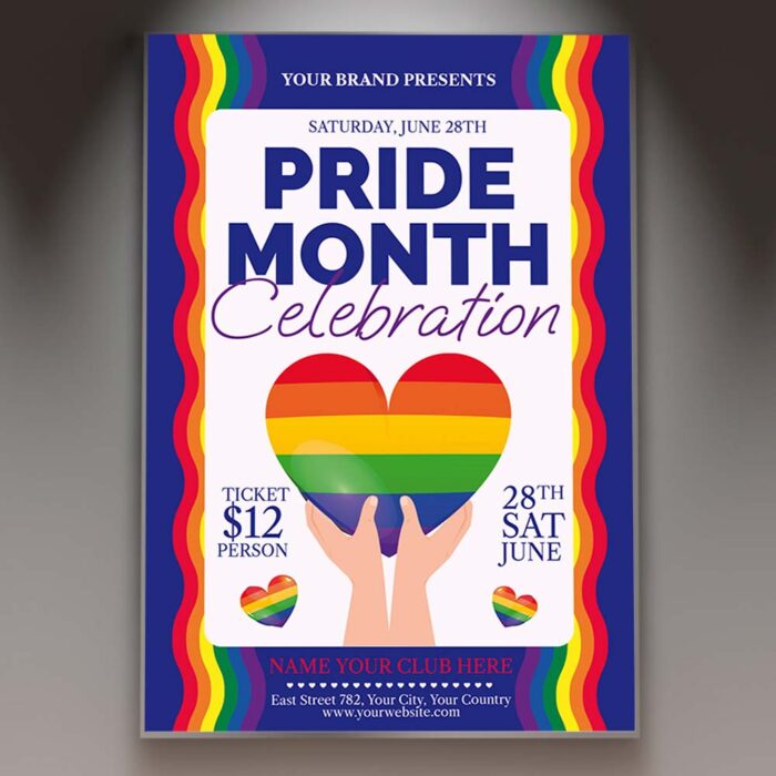 Download Pride Month Celebration Card Printable PSD Template 1