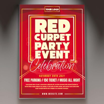 Download Red Carpet Event Card Printable PSD Template 1