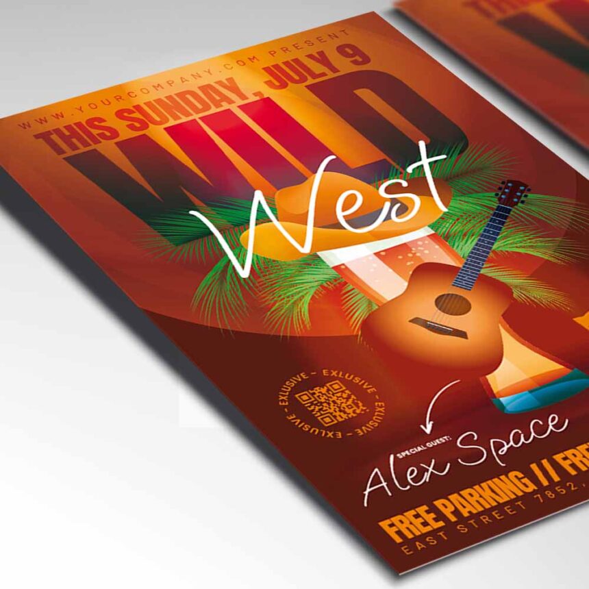 Download Wild West Flyer - PSD Template | PSDmarket