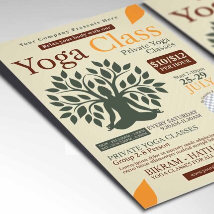 Download Yoga Class Card Printable PSD Template 2