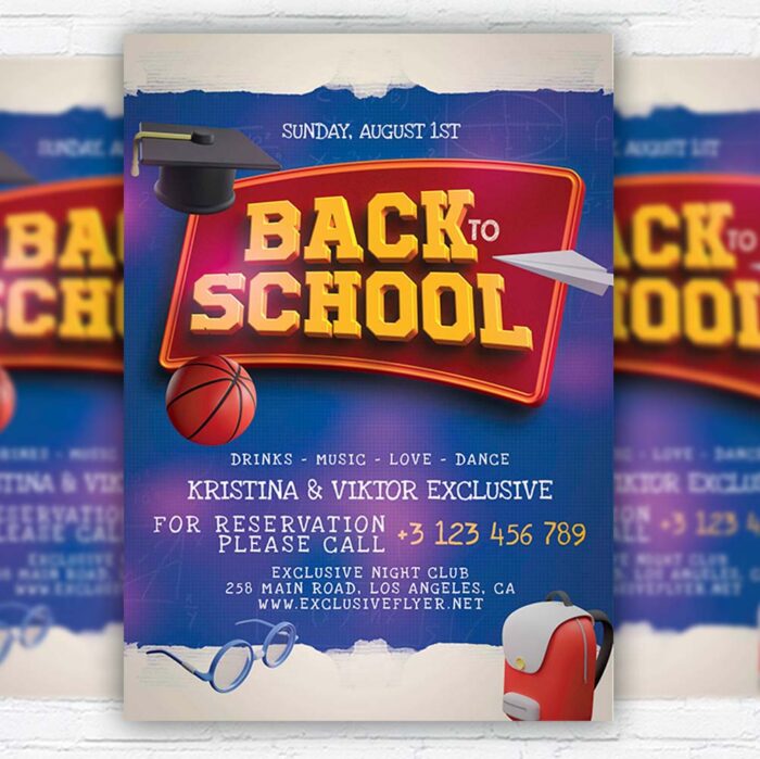 Download Back 2 School - Flyer PSD Template | ExclusiveFlyer