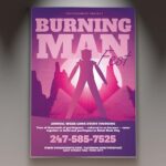 Download Burning Man Festival Card Printable PSD Template 1