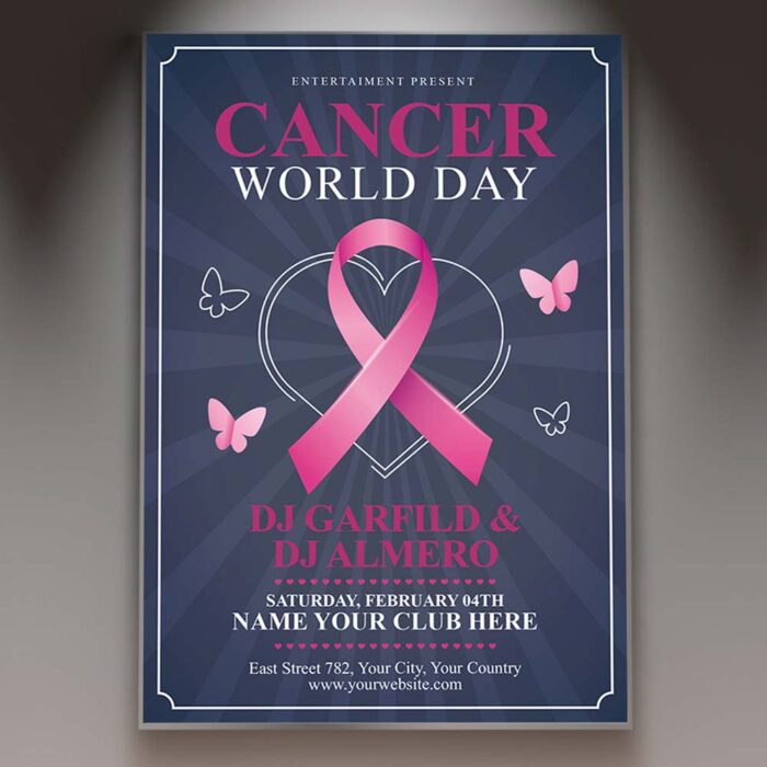 Download Cancer Day in USA Card Printable PSD Template 1