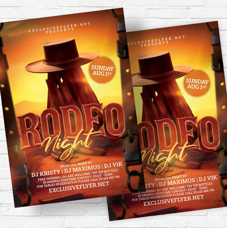 Download Rodeo Night - Flyer PSD Template | ExclusiveFlyer