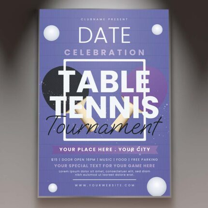Download Table Tennis Tournament Card Printable PSD Template 1