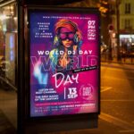 Download World DJ Day Card Printable PSD Template 3