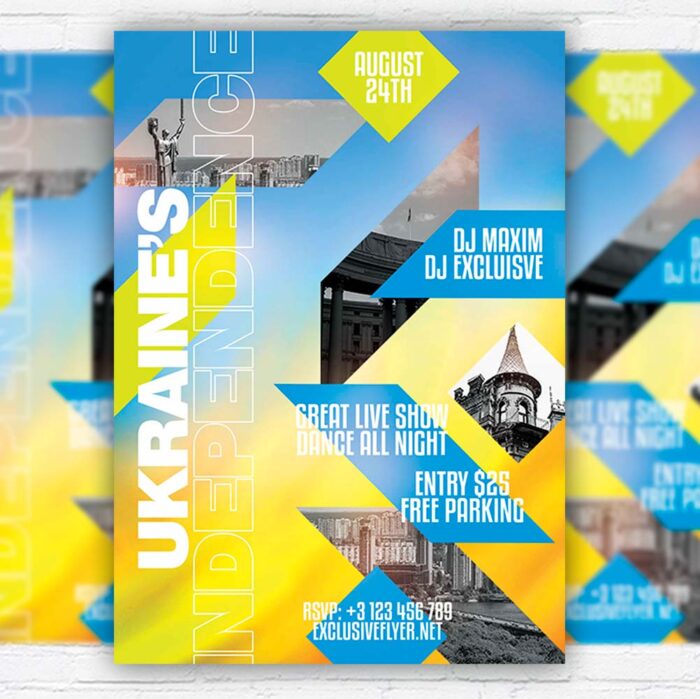 Download Independence Day of Ukraine - Flyer PSD Template | ExclusiveFlye