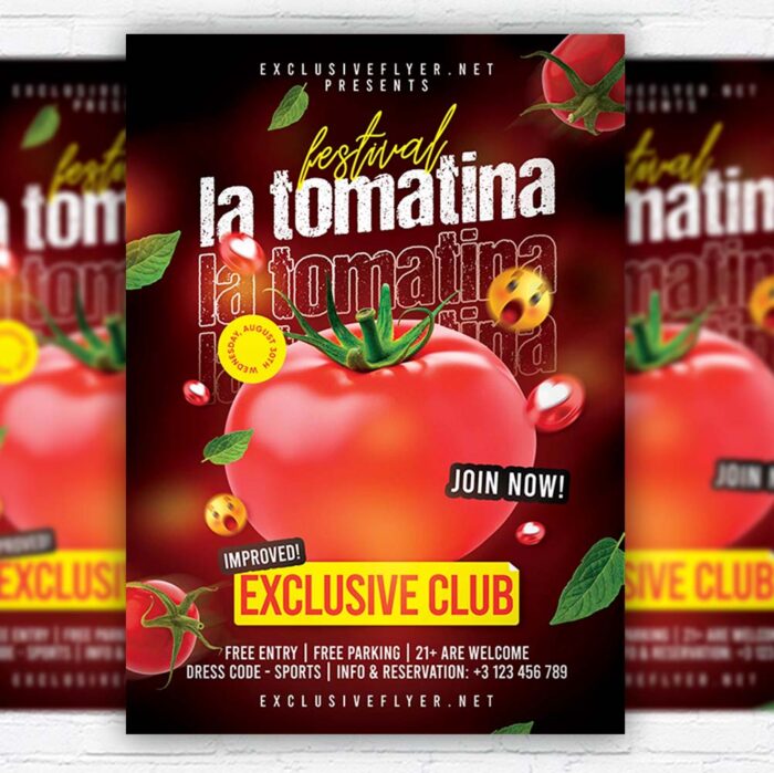 Download La Tomatina Festival - Flyer PSD Template | ExclusiveFlyer