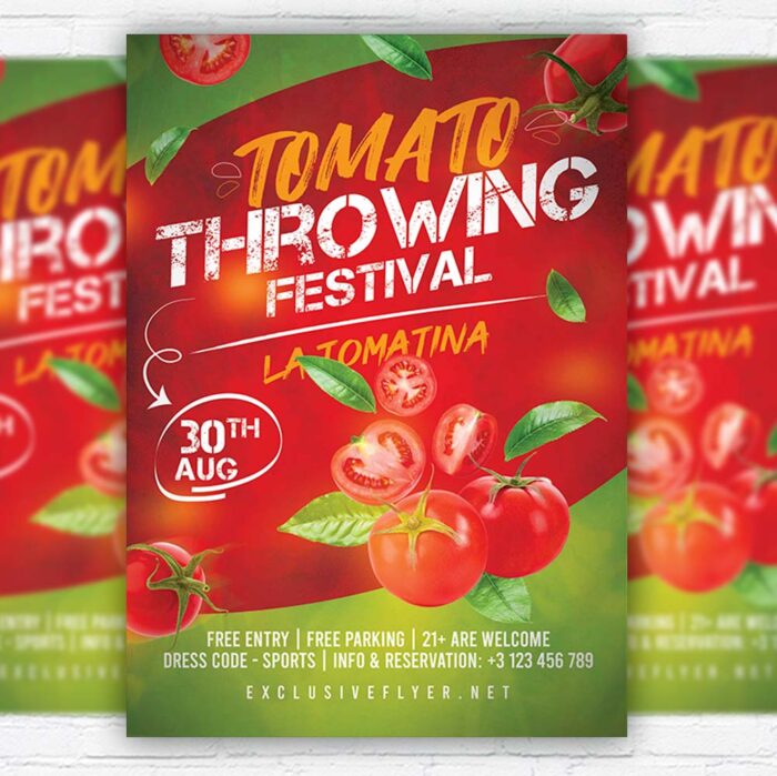 Download Tomato Throwing Festival - Flyer PSD Template | ExclusiveFlyer