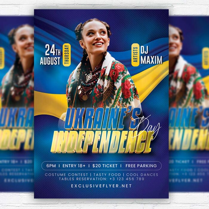 Download Ukraine's Independence Day Celebration - Flyer PSD Template | ExclusiveFlyer