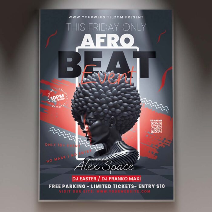 Download Afro Beat Event Card Printable PSD Template 1