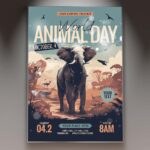 Download Animal Day Card Printable PSD Template 1
