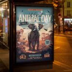 Download Animal Day Card Printable PSD Template 3