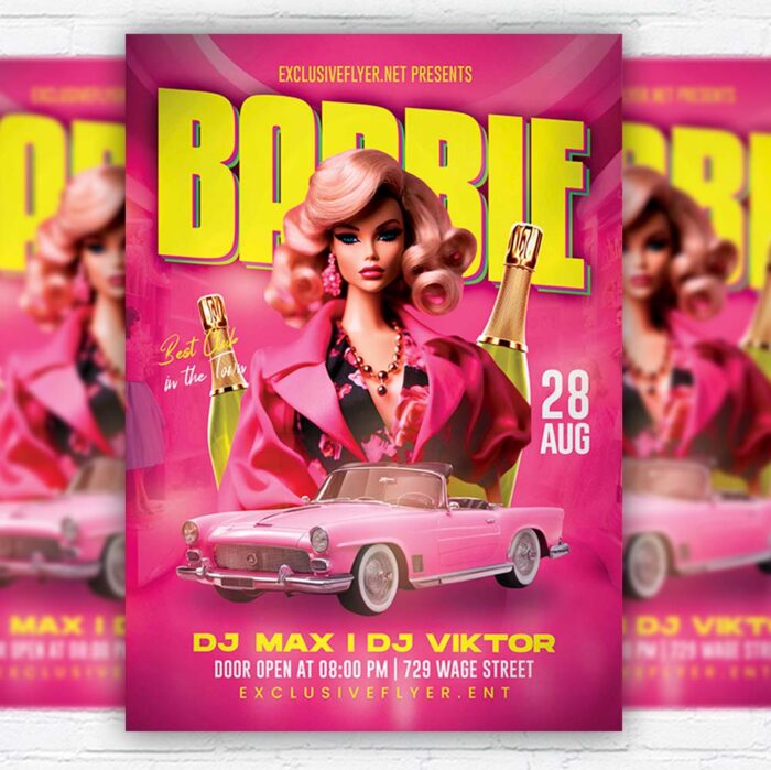 Download Barbie Event - Flyer PSD Template | ExclusiveFlye