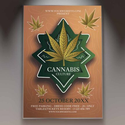 Download Cannabis Culture Card Printable PSD Template 1