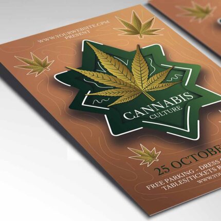 Download Cannabis Culture Card Printable PSD Template 2