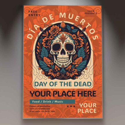 Download Day of the Dead 2023 Card Printable PSD Template 1
