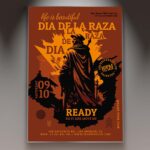 Download Dia De La Raza Party Card Printable PSD Template 1