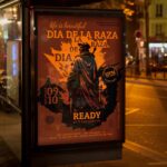 Download Dia De La Raza Party Card Printable PSD Template 3