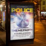 Download Police Theme Party Card Printable PSD Template 3