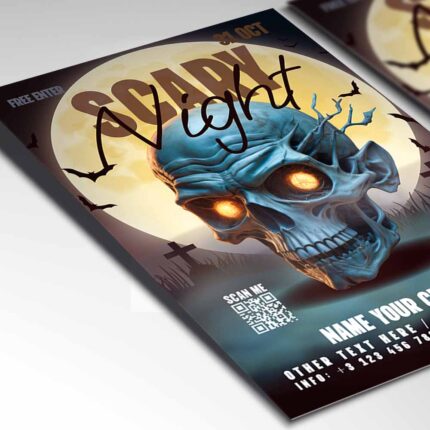 Download Scary Month Card Printable PSD Template 2