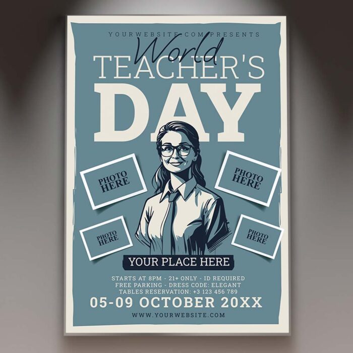 Download Teachers Day Event Card Printable PSD Template 1