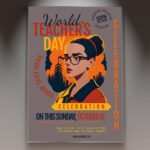 Download World Teachers Day Celebration Card Printable PSD Template 1