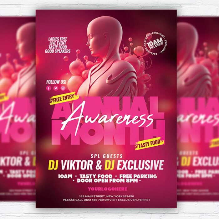 Download Annual Awareness Month- Flyer PSD Template | ExclusiveFlye
