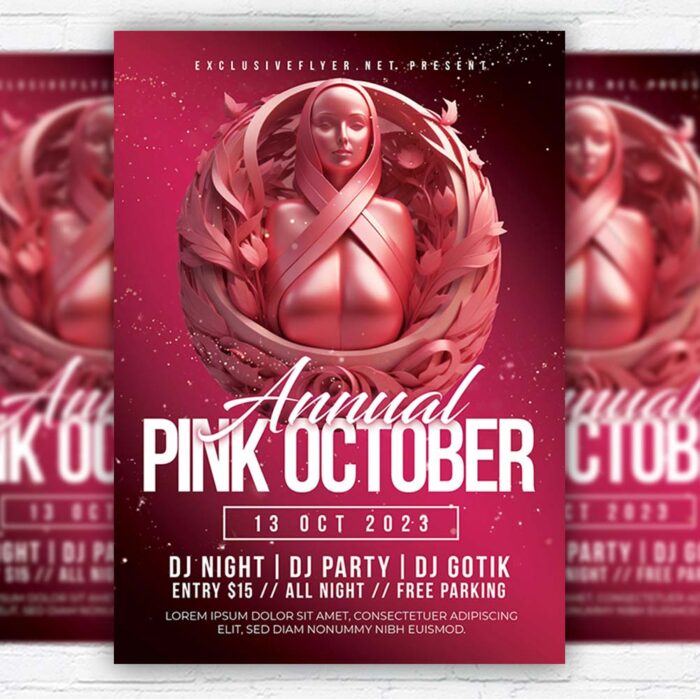 Download Annual Pink October- Flyer PSD Template | ExclusiveFlye