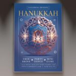 Download Hanukkah Event Card Printable PSD Template 1