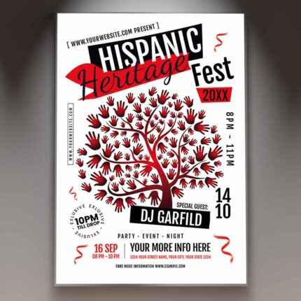 Download Hispanic Heritage Party Card Printable PSD Template 1