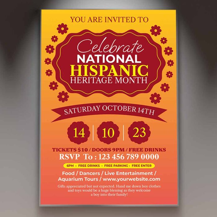 Download National Hispanic Heritage Month Card Printable PSD Template 1