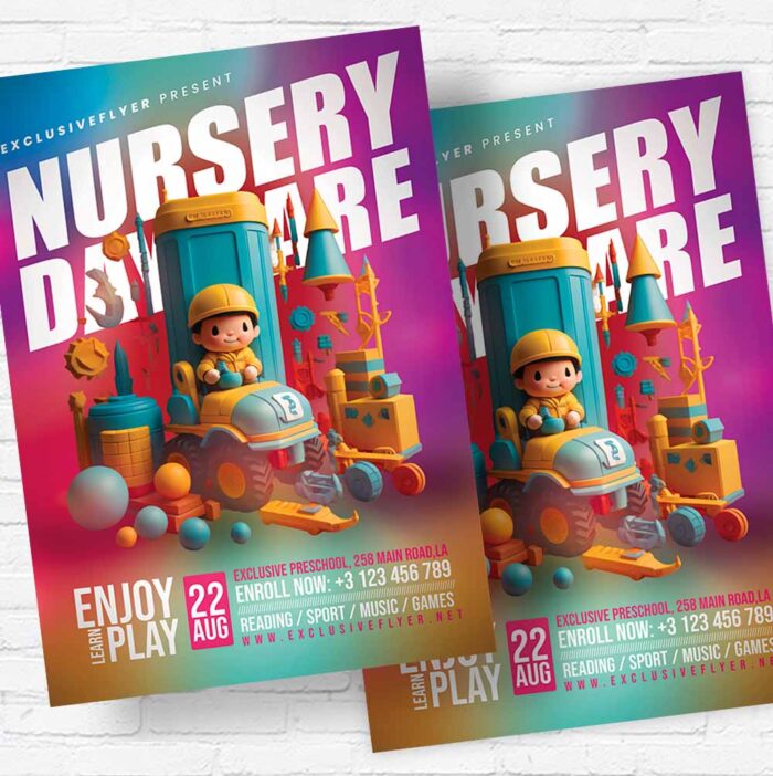 Download Nursery Day Care - Flyer PSD Template | ExclusiveFlye