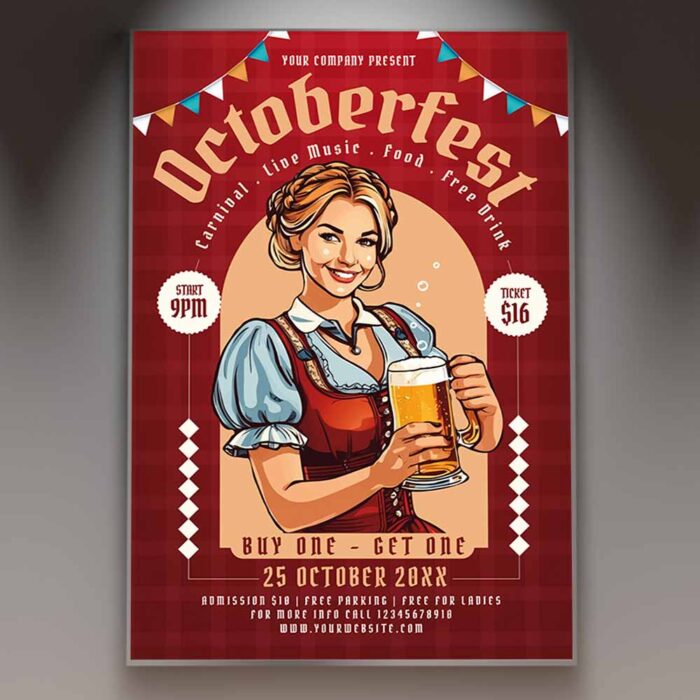 Download Octoberfest Event Card Printable PSD Template 1