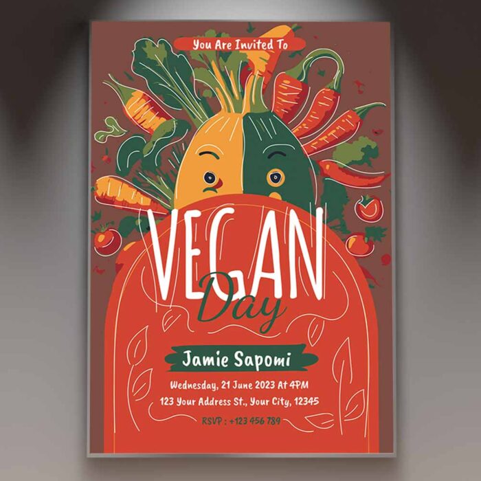 Download World Vegan Day Card Printable PSD Template 1