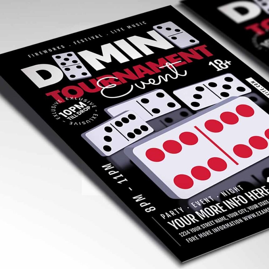 Domino Tournament Card Printable PSD Template | PSDmarket