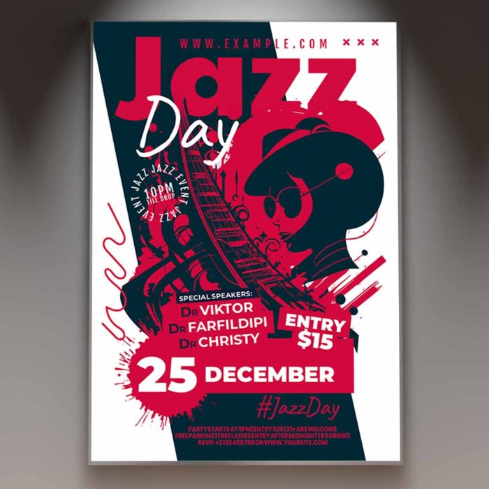 Download Jazz Day Card Printable PSD Template 1