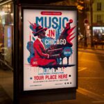 Download Music in Chicago Card Printable PSD Template 3