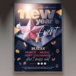 Download New Year Card Printable PSD Template 1