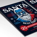 Download Old Santa Party Card Printable PSD Template 2
