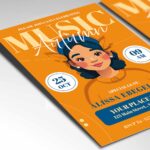 Download Autumn Music Card Printable PSD Template 2