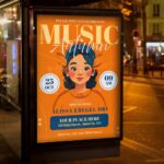 Download Autumn Music Card Printable PSD Template 3