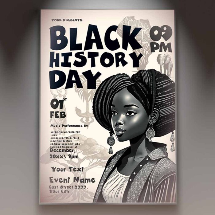 Download Black History Day Card Printable PSD Template 1