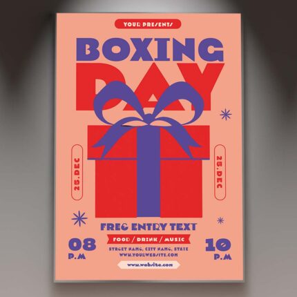 Download Boxing Day Card Printable PSD Template 1
