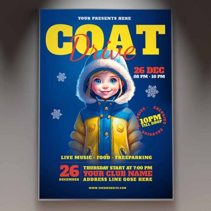 Download Coat Winter Drive 2024 Card Printable PSD Template 1