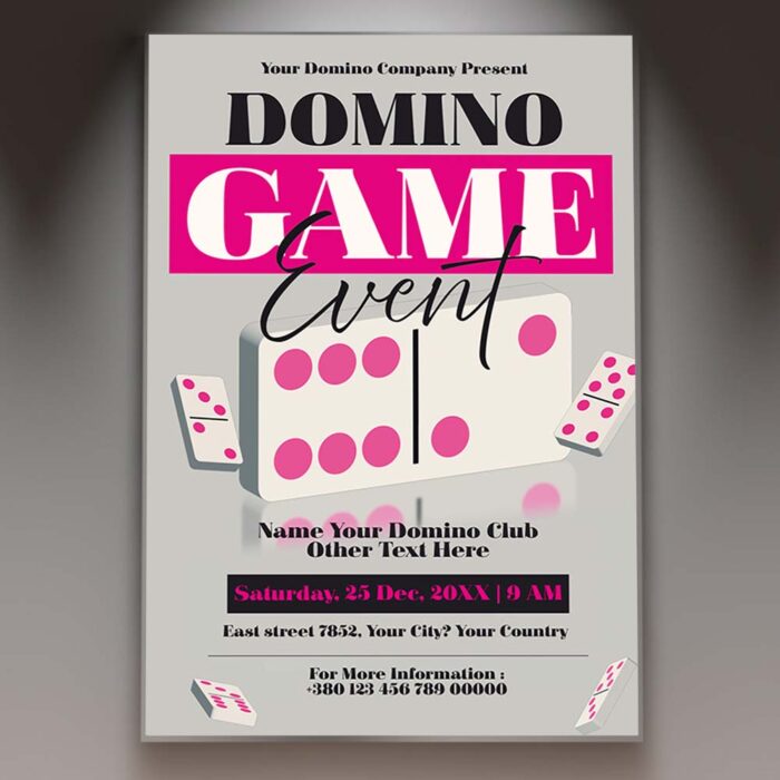 Download Domino Game Card Printable PSD Template 1
